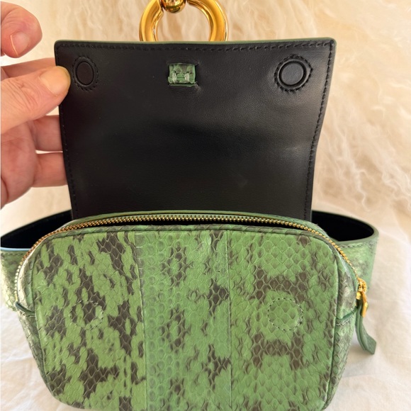 A.L.C. Green Python Crossbody Bag with Gold Accent - Picture 9 of 14